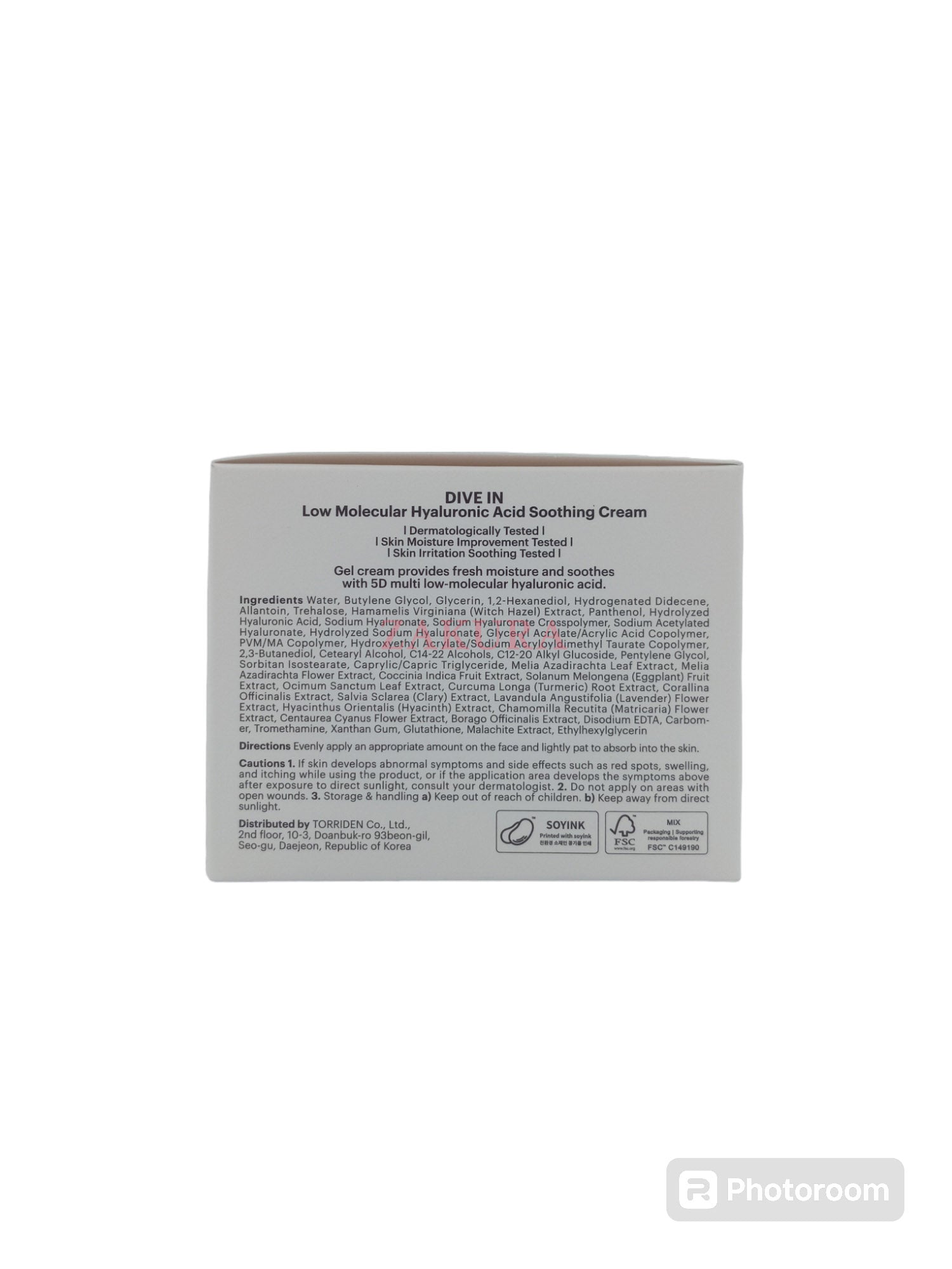 Torriden DIVE-IN Hyaluronic Acid Soothing Cream 100ml