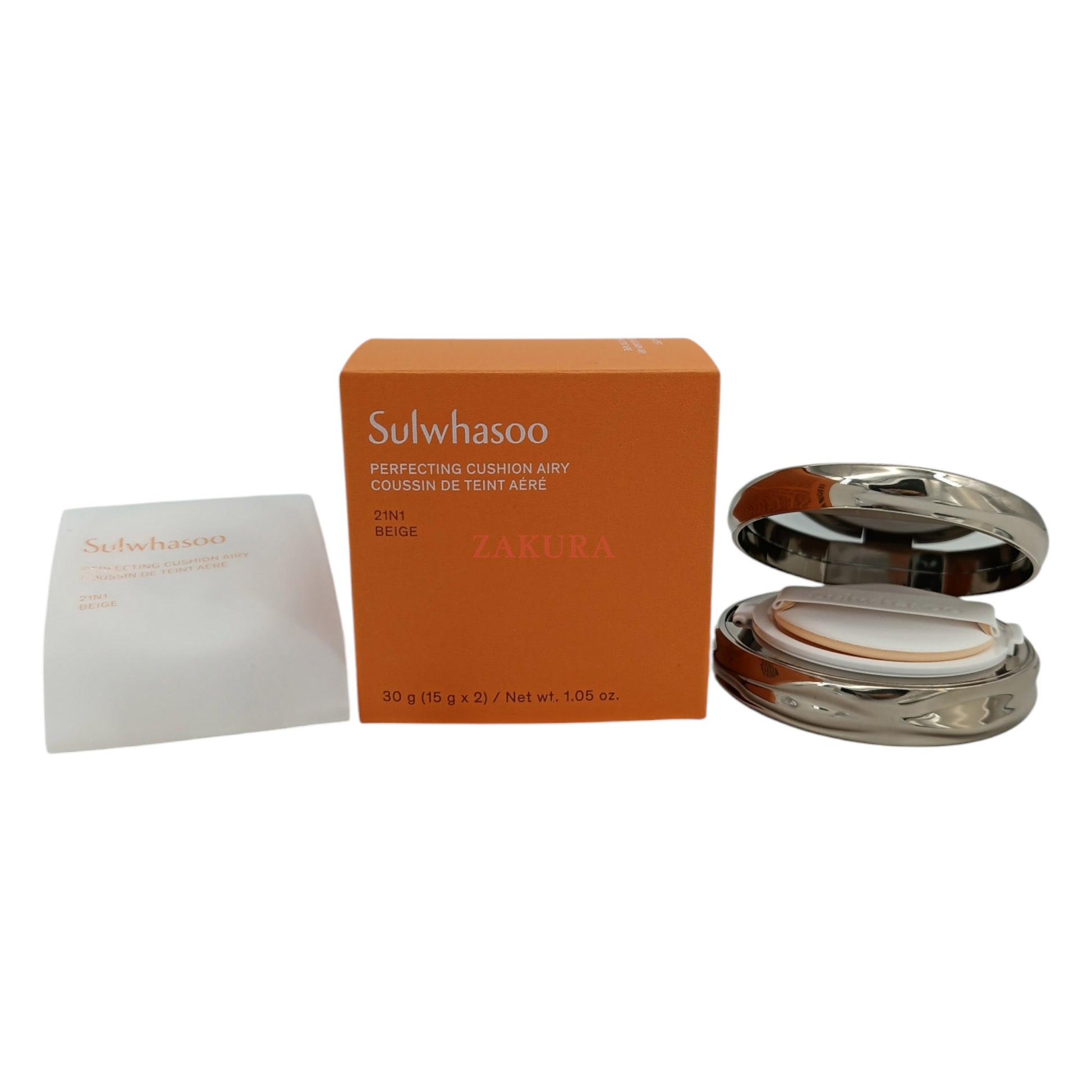 Sulwhasoo Perfecting Cushion Airy SPF50+ -15g+15g (23N1 Sand/21N1 Beige) 21N1 Beige