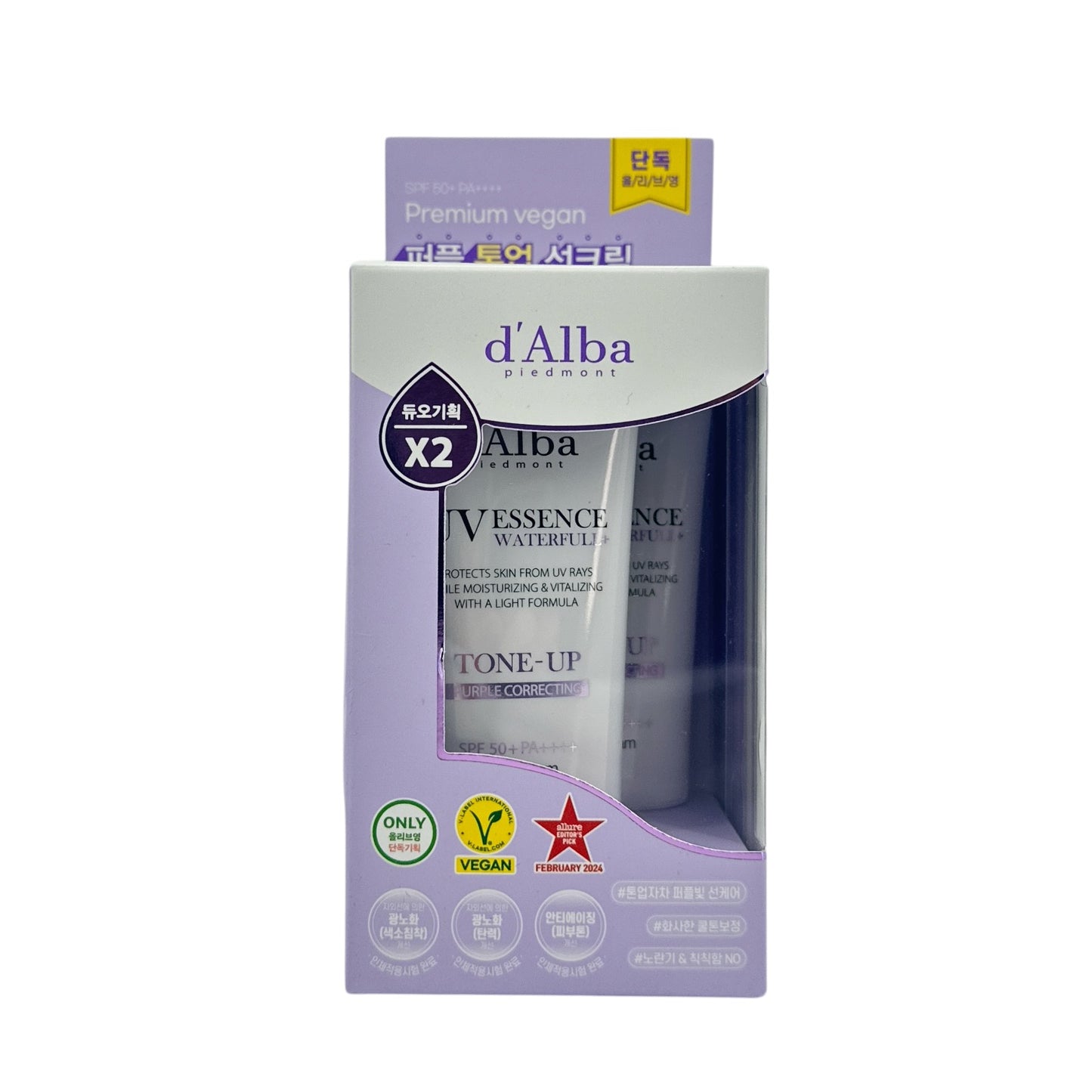 d'Alba Hydrating and Brightening Color-Correcting UV Suns 2x50ml