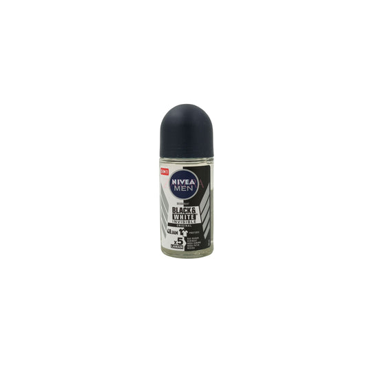 Nivea Men Roll On 50ml(Back & White Invisible Original/Fresh Active/Black & White Invisible Fresh/ Deep Black Charcol Espresso/Cool Kick Extra Dry) Back & White Invisible Original