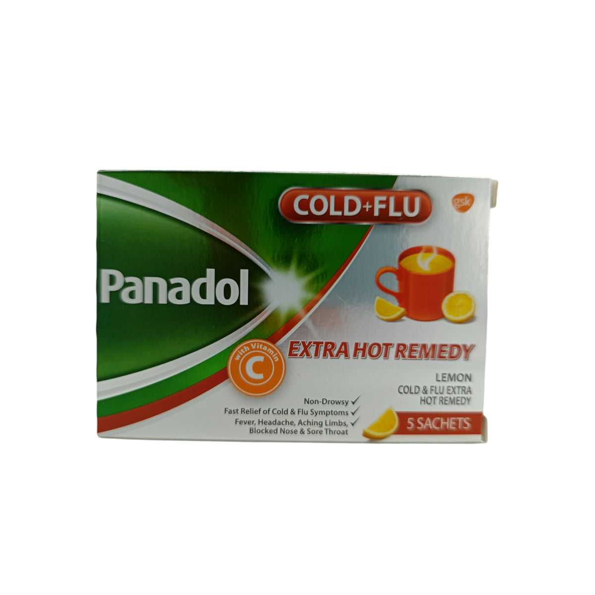 Panadol Cold + Flu Extra Hot Remedy Lemon 5packs